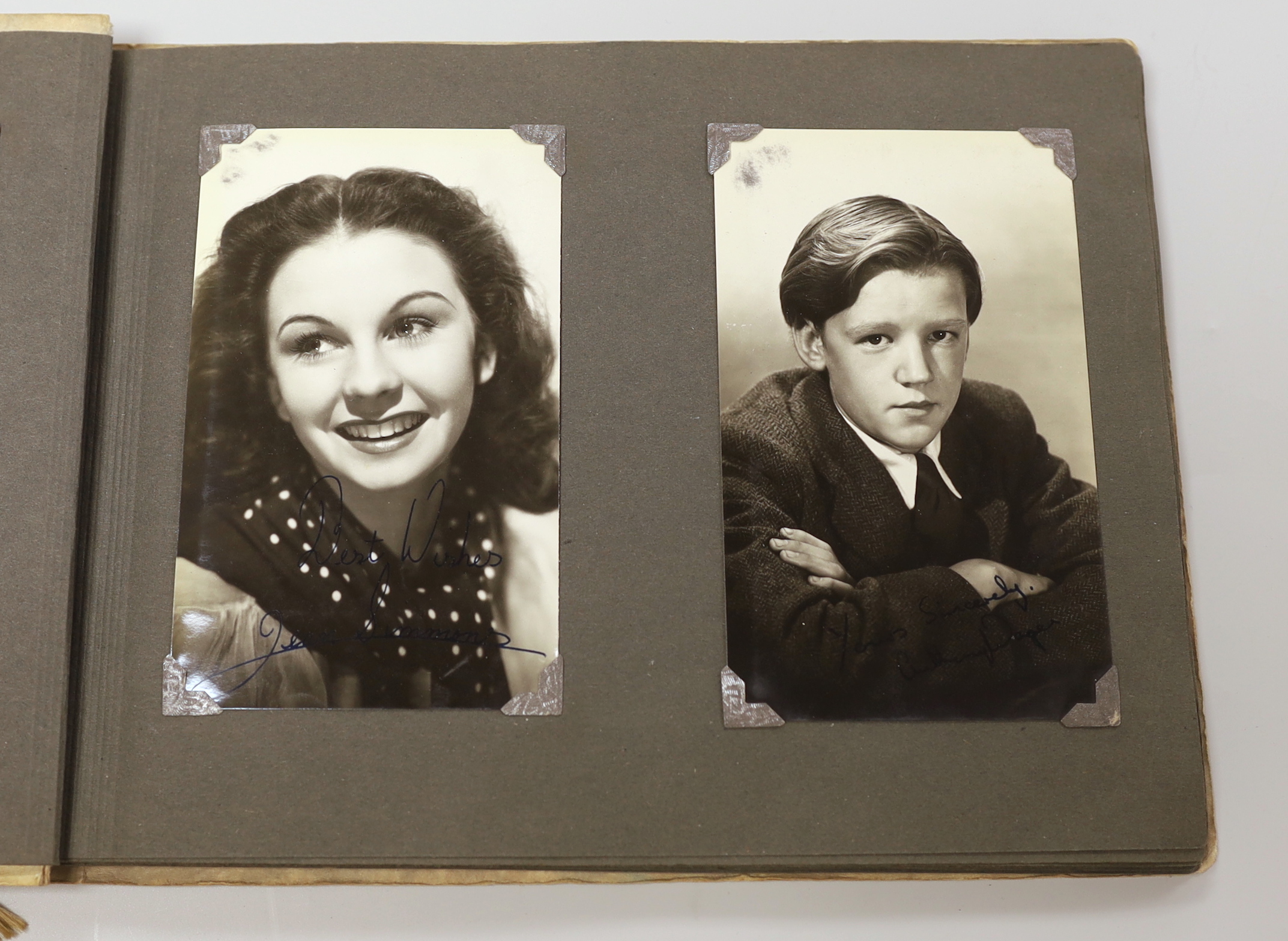 Album of photos of matinee stars and actors, mostly autographed